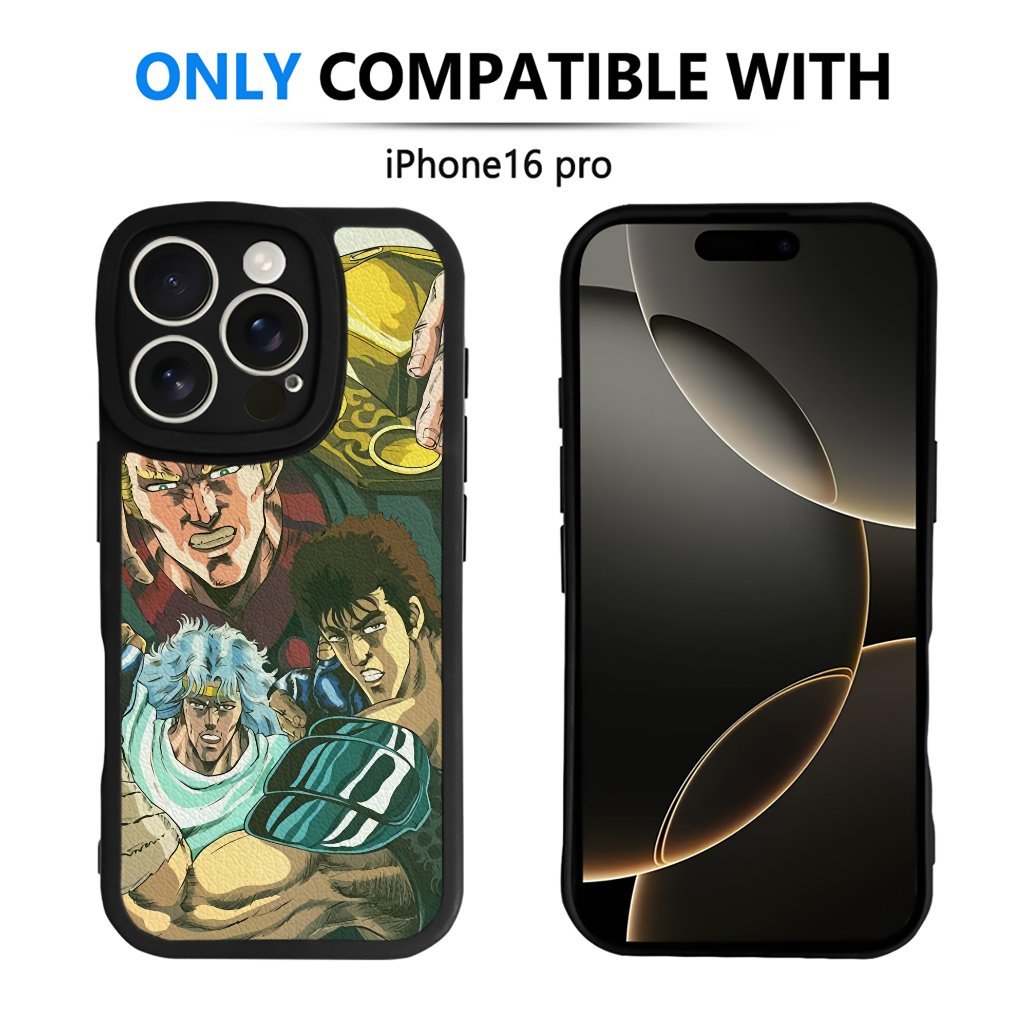 （画像用） 北斗の拳 Fist of the North Star 【iPhone 16シリーズ対応】シリコンスマホケース（レザー調） 材質：シリコン